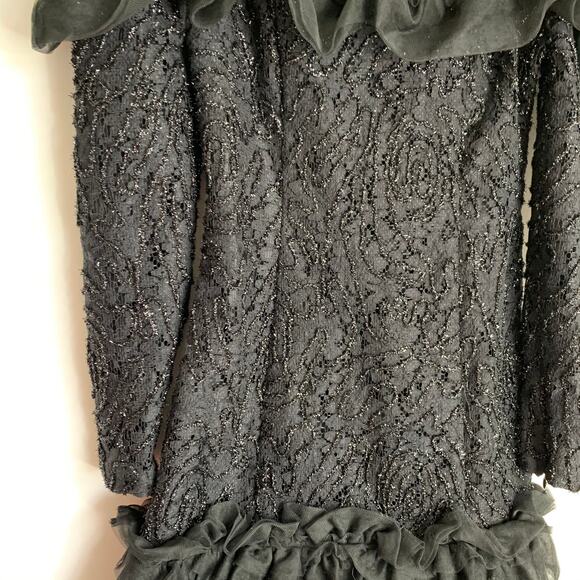 Revolve Camila Coelho Suzette Off Shoulder Mini Dress Black Small - Picture 4 of 16